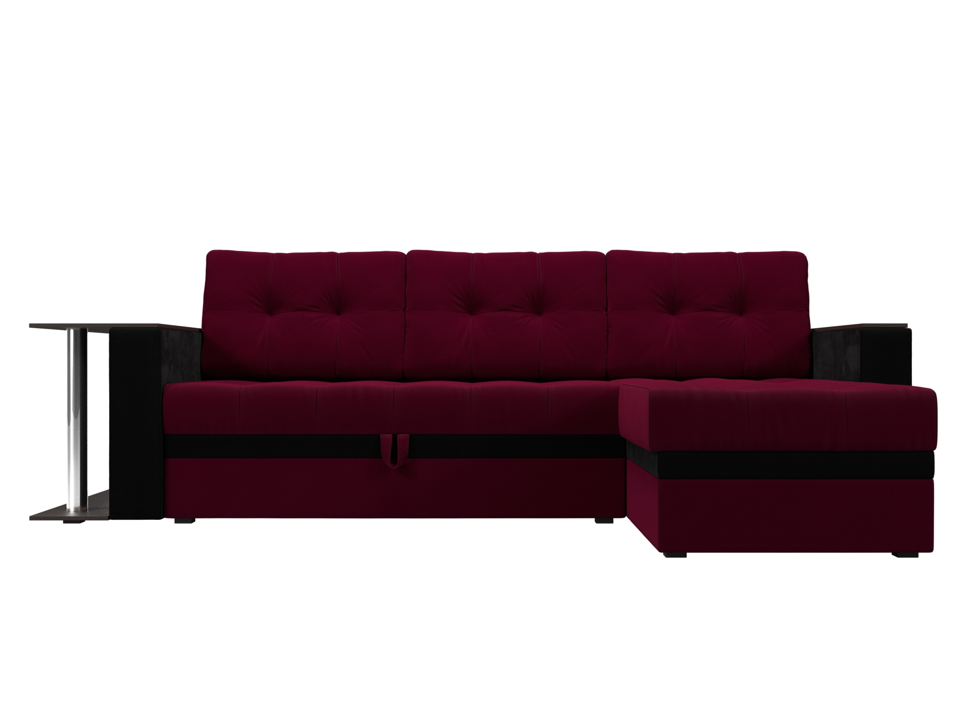 Угловой диван Атланта М правый угол (Бордовый\Черный)