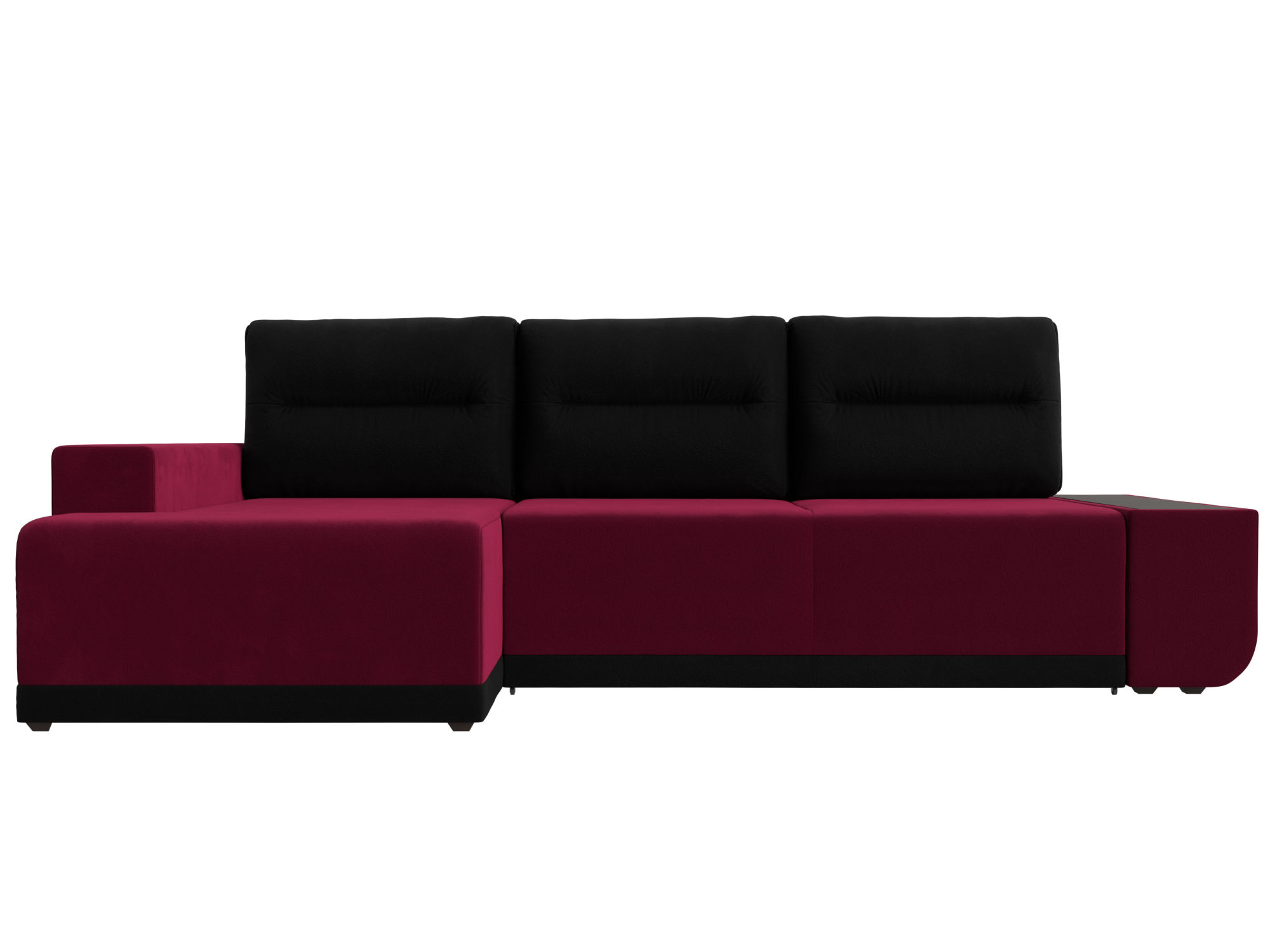 Угловой диван Чикаго левый угол (Бордовый\Черный)