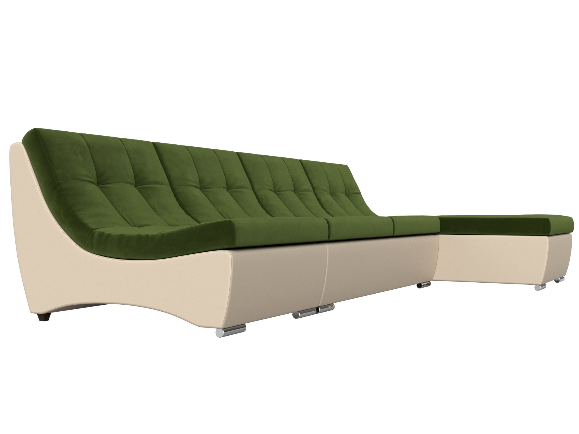 Угловой модульный диван Монреаль (Зеленый\Бежевый)