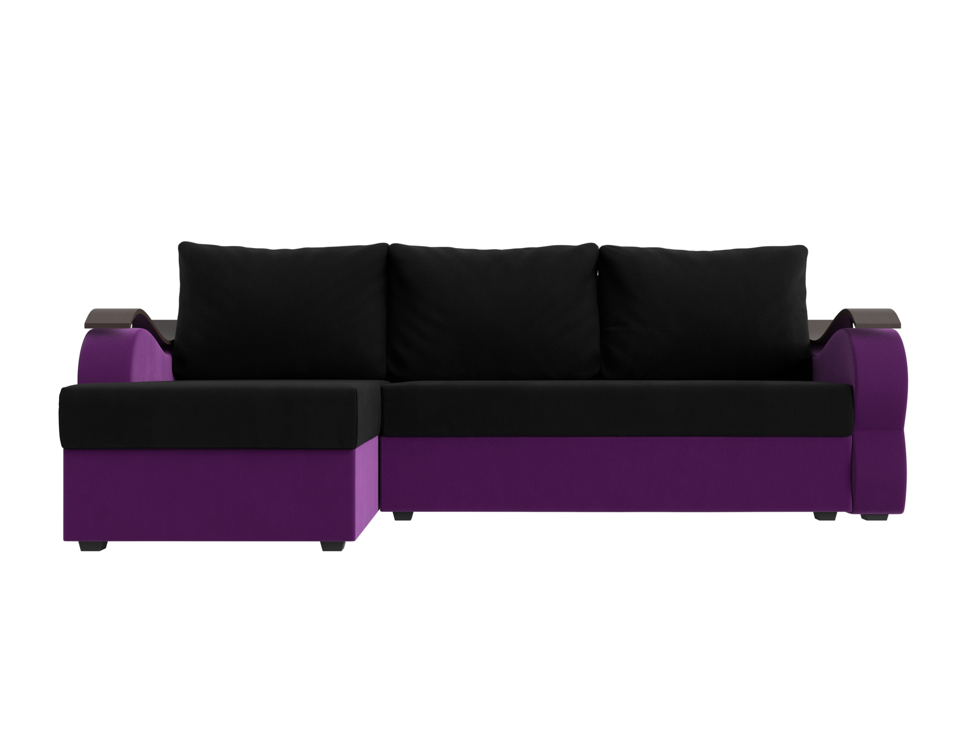 Угловой диван Меркурий Лайт левый угол (Черный\Фиолетовый)