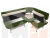 Кухонный угловой диван Альфа правый угол (Бежевый\Зеленый)