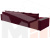 П-образный диван Дубай полки справа (Бордовый)