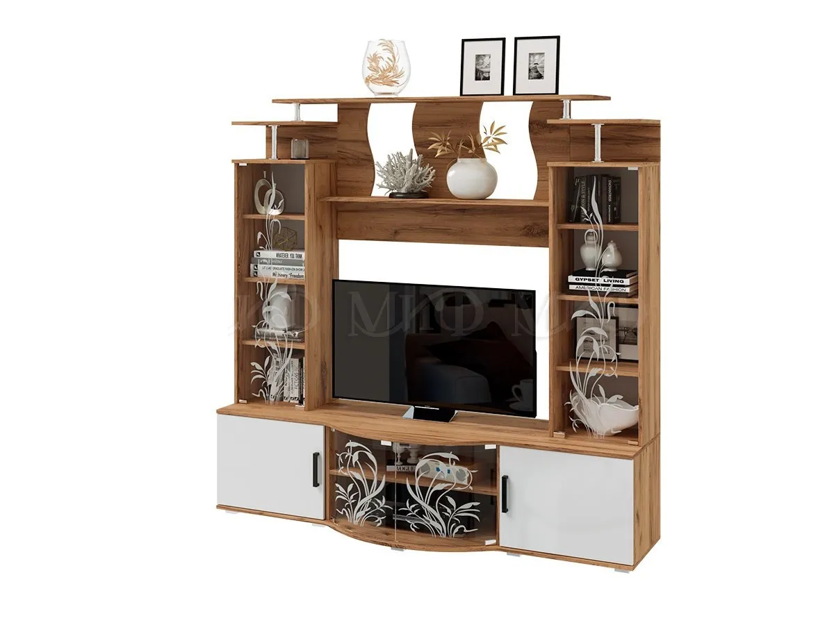 Гостиная Виста (крафт золотой/белый глянец)