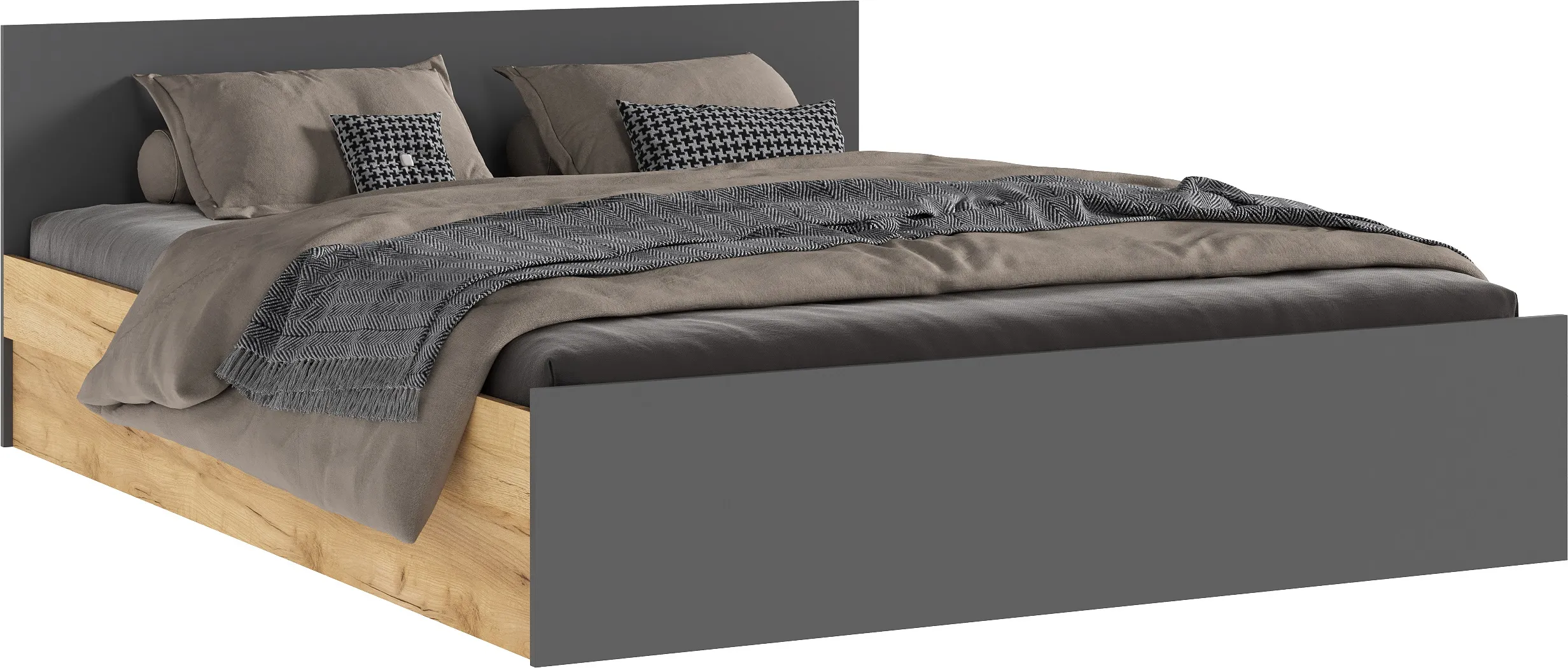 Кровать Басямиф 1,6 (крафт золотой/графит)