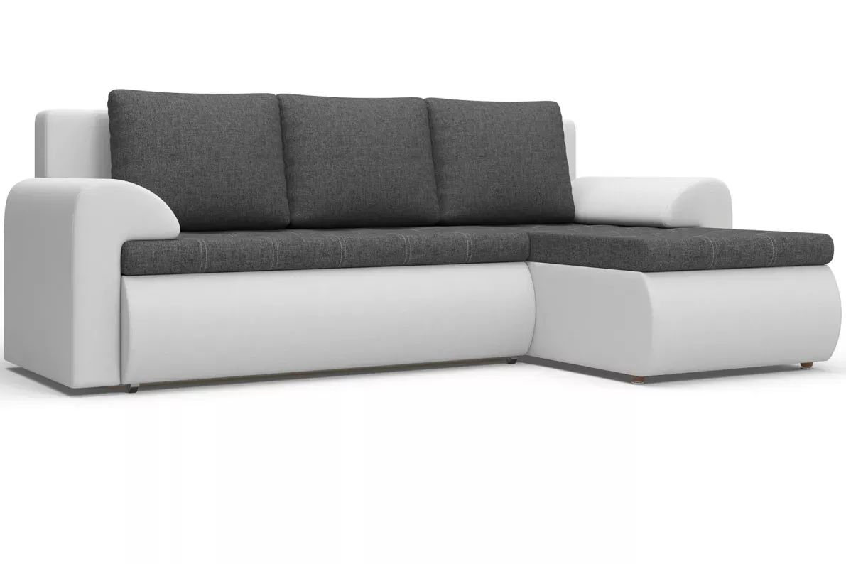 Угловой диван Цезарь (Правый) Белый, Серый