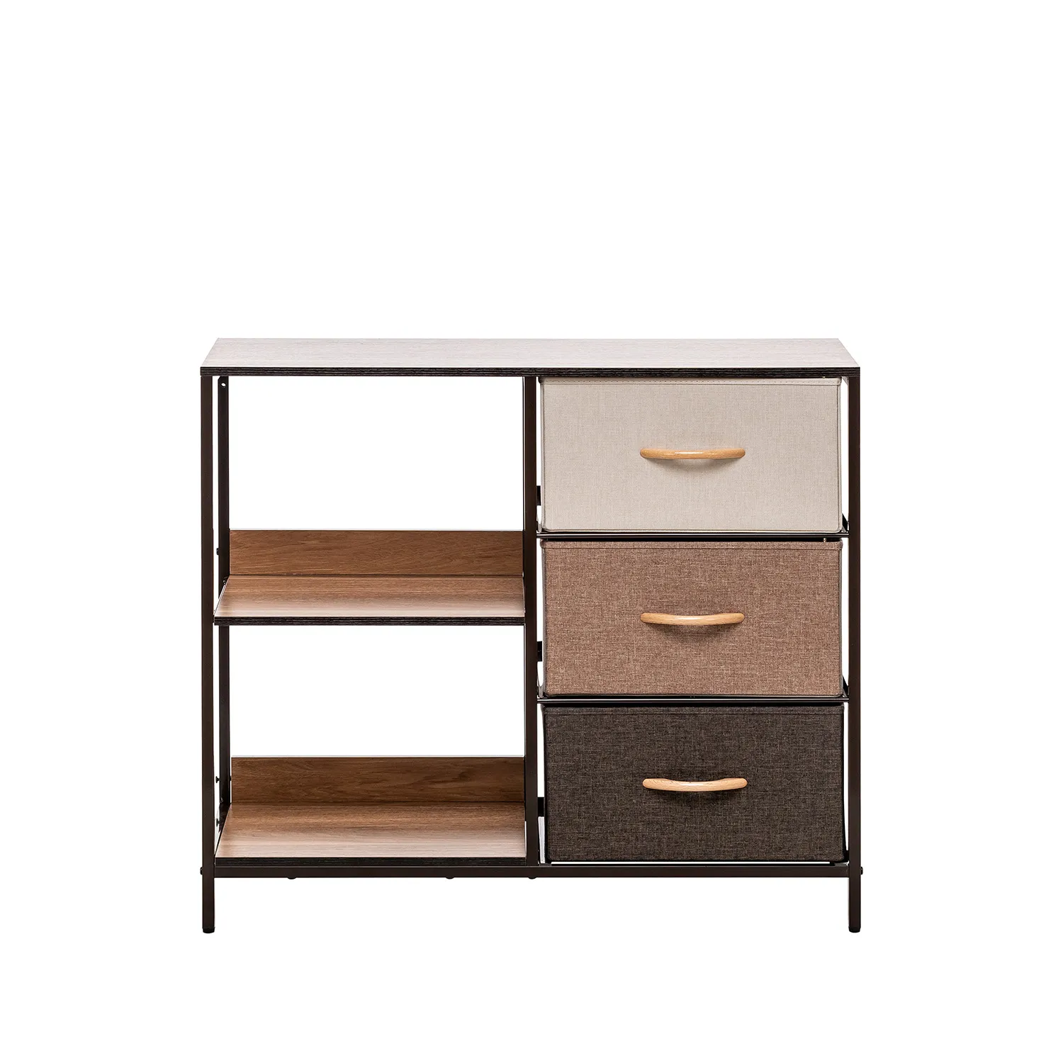 Комод Leset Локи 3 ящ. с полкой, Коричневый, Бежевый (Коричневый/Бежевый, светло-коричневый, темно-коричневый)
