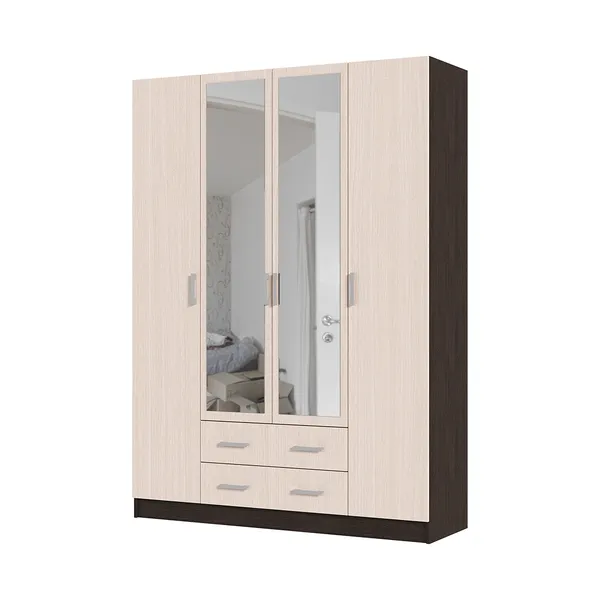 Шкаф 4х створчатый Гармония ШК-602М дуб белфорт венге