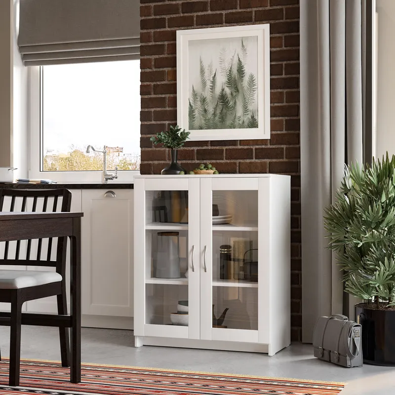 2.02.03.360.1 СИРИУС тумба 2 двери со стеклом 78х95 белая RU 2.02.03.360.1 СИРИУС тумба 2 двери со стеклом 78х95 белая RU