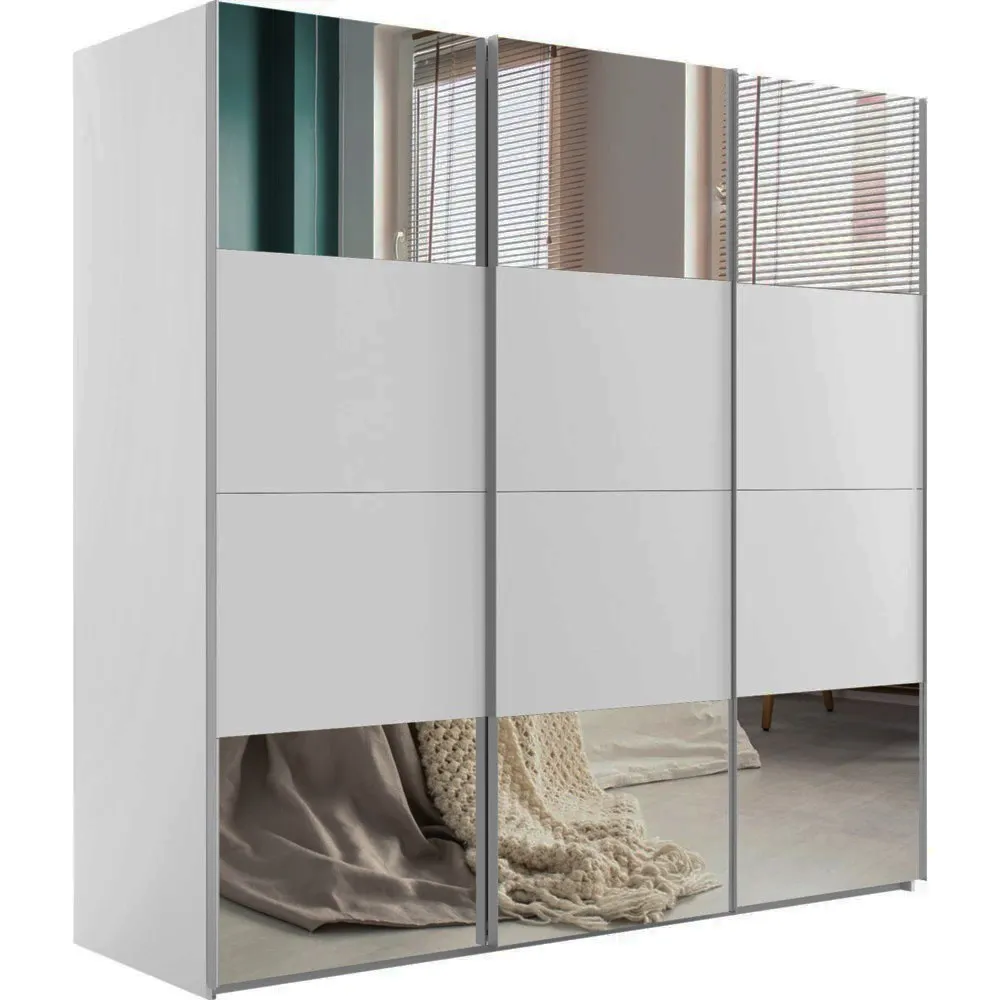 Шкаф-купе Эста 3-х дверный Комби (6 Зеркал / 6 ЛДСП)  240 см.