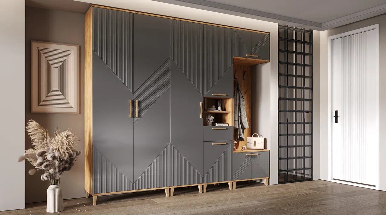 Прихожая Ирис Графит/Дуб Крафт