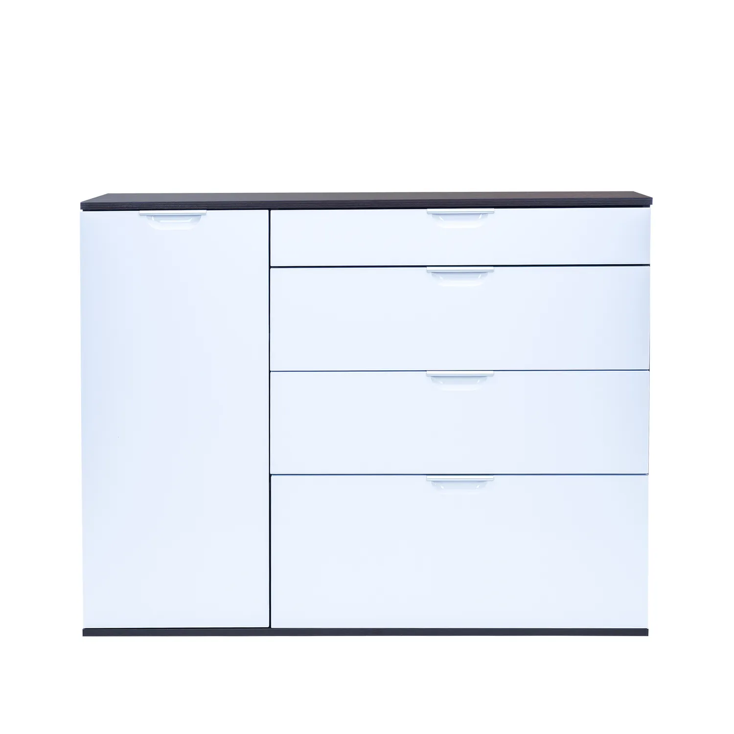 Комод Leset Никас 3 (Венге, белый глянец)