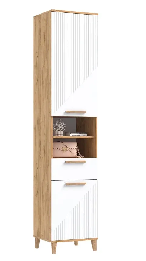 Пенал открытый Ирис Браш Вайт/Дуб Крафт