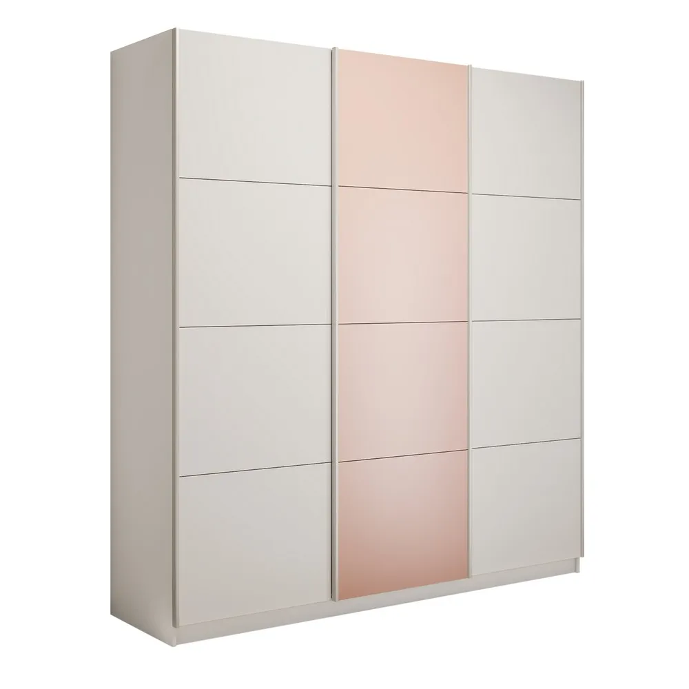 Шкаф-купе широкий Прайм 3-х дверный ЛДСП, Стекло пудра 240 см