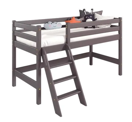 Низкая кровать Соня 12 с наклонной лестницей (Лаванда)