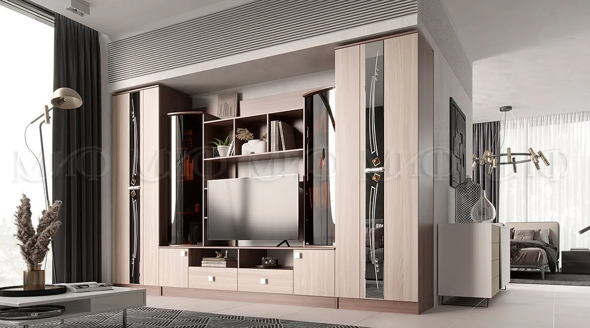 Гостиная Венеция (ясень шимо темный/светлый)