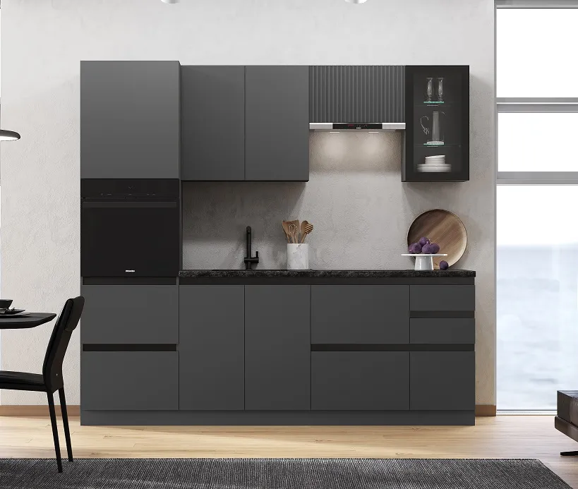 Кухонный гарнитур Техно-6 2,4 (графит/графит софт)