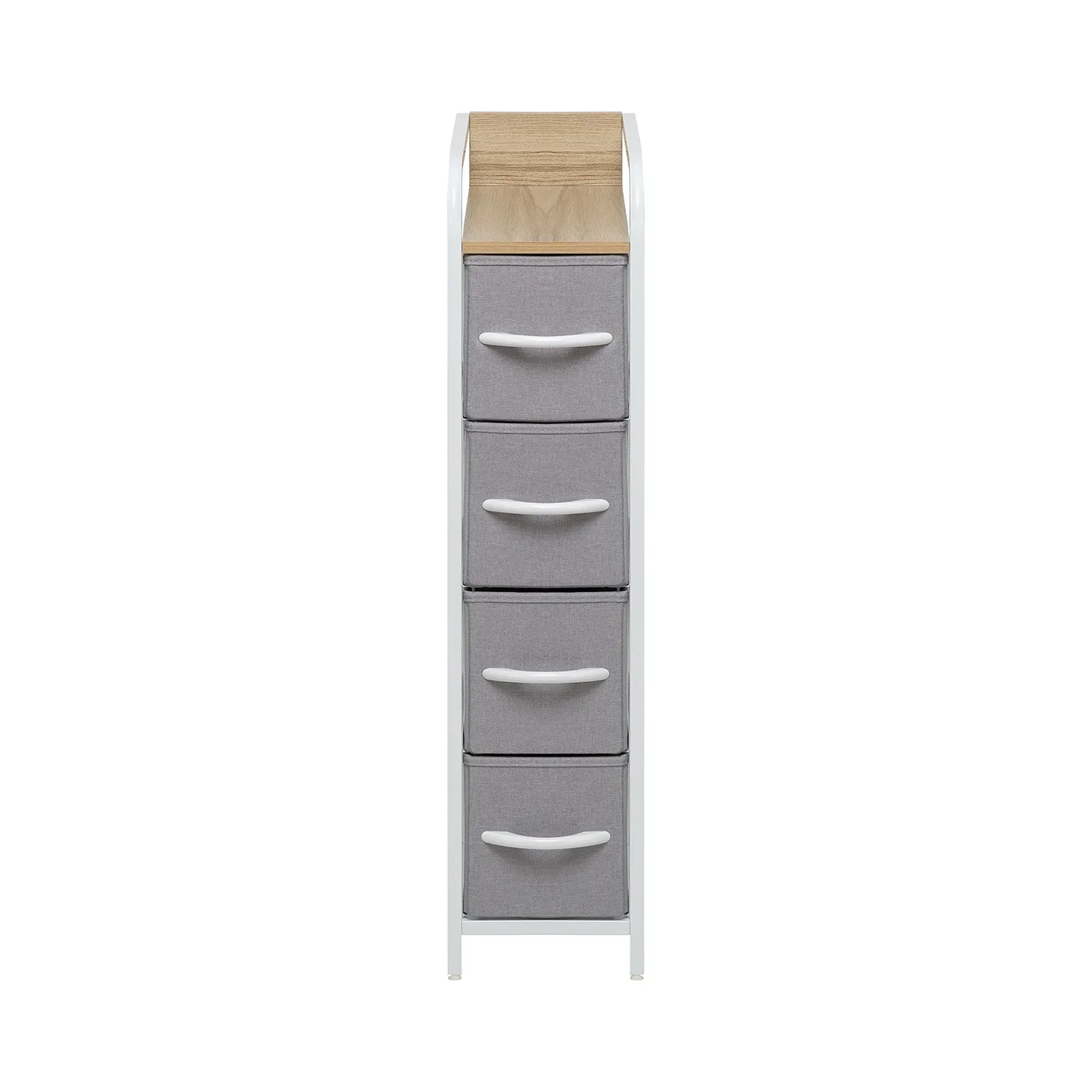 Комод Leset Ноа 4 ящ. узкий (Белый/Светло-серый/Клён)