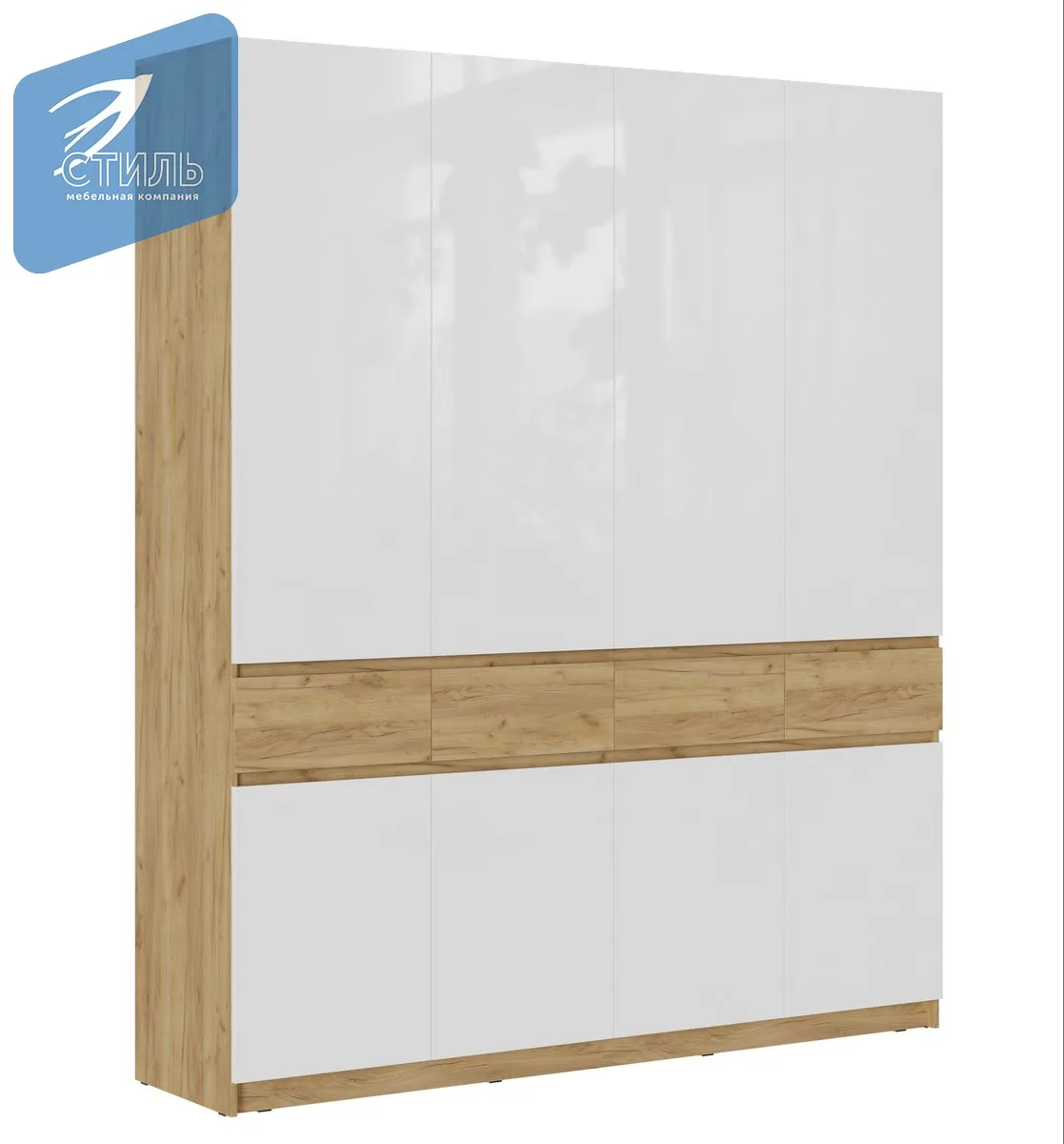 Шкаф Бостон ШК-004 (МДФ белый глянец)