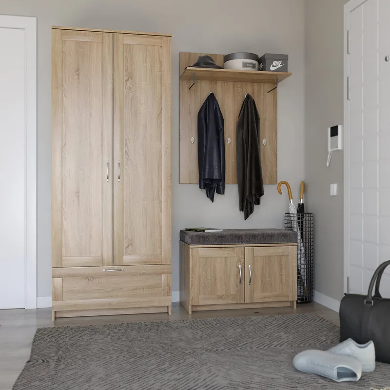 2.02.01.240.3 СИРИУС шкаф для одежды 2 двери и 1 ящик сонома RU