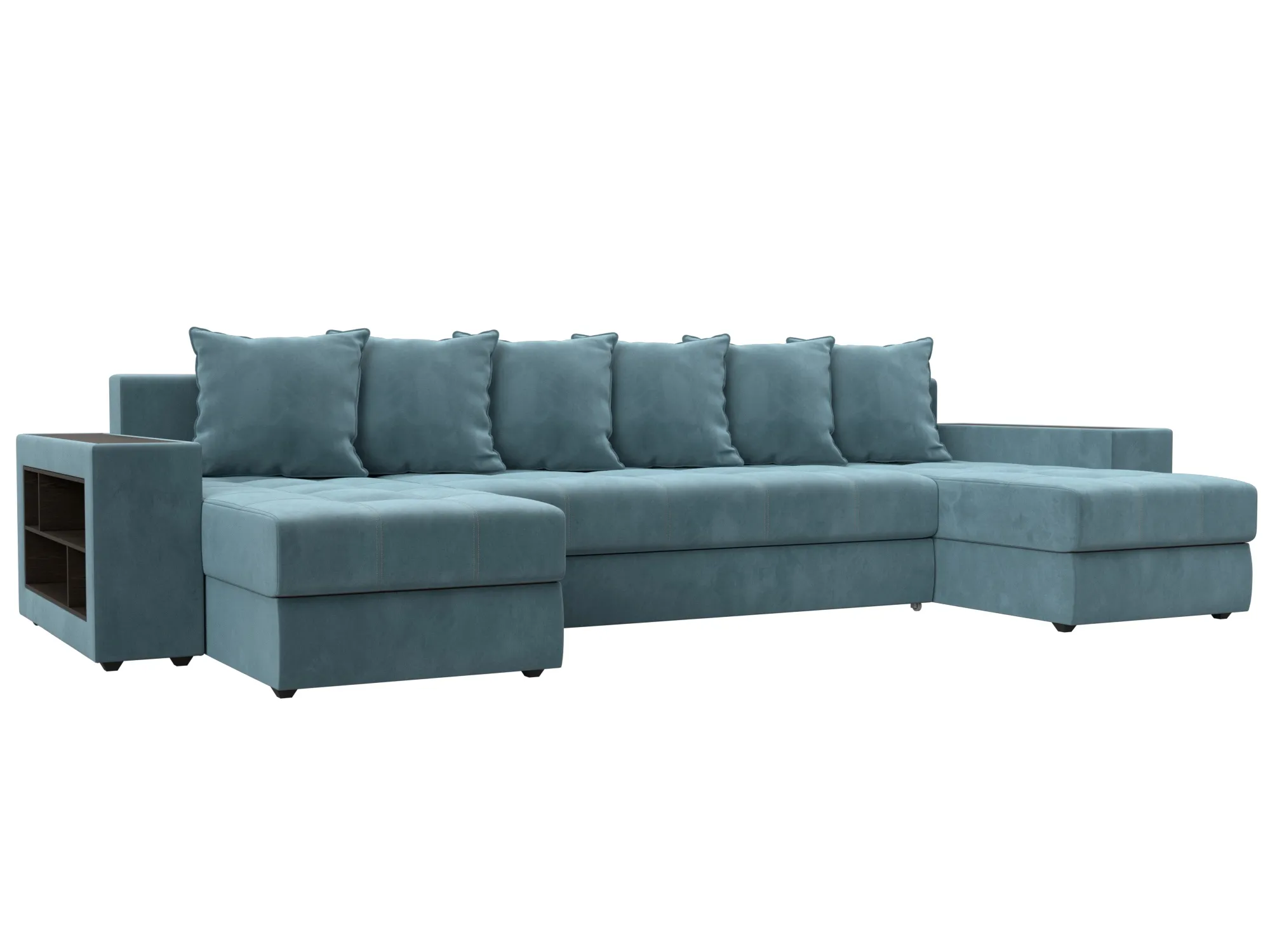 Диван П-образный Дубай полки слева