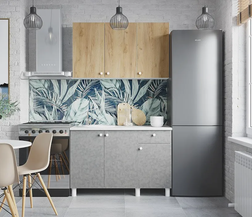 Кухня POINT 120 Крафт золотой/Бетон