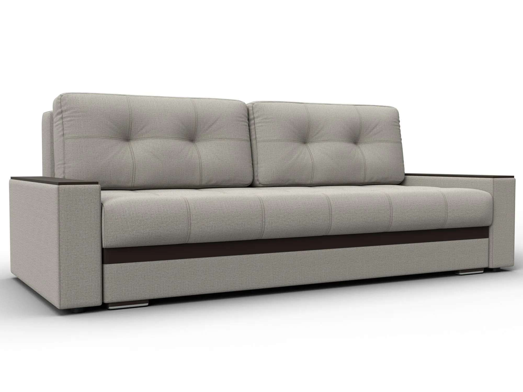 Диван прямой с декором Лига-096 НПБ ( Бежевый\Коричневый )