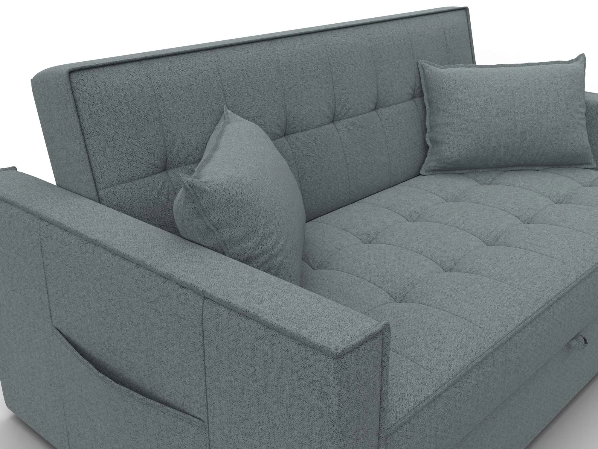 Диван прямой Лига-104 (140) ( Амур 07 серый )