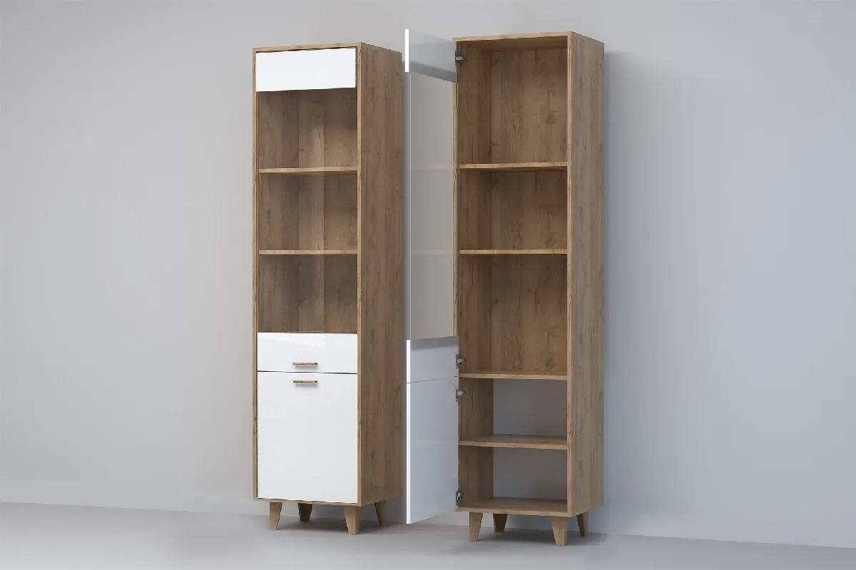 Пенал ПС-1 Эго на ножках  Дуб Крафт Золотой/Белый Глянец