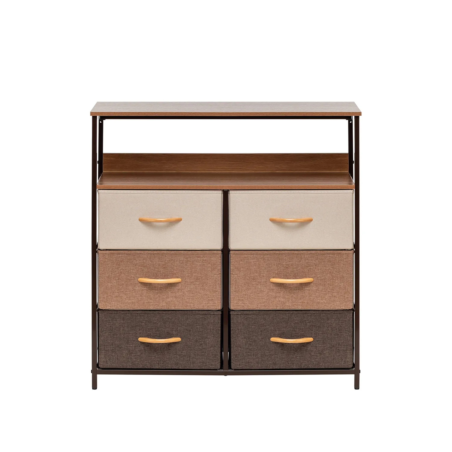 Комод Leset Локи 6 ящ. с полкой (Коричневый/Бежевый, светло-коричневый, темно-коричневый/Красный клён)