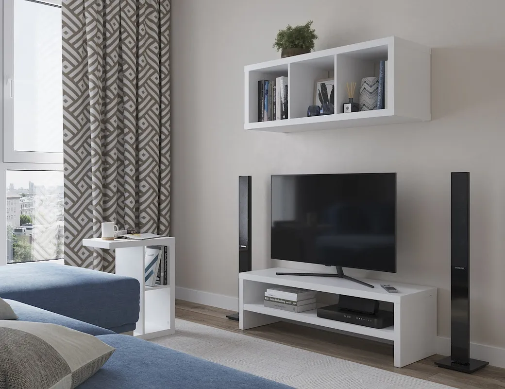 S00012 Фора 3 стеллаж 112х41х38, белый