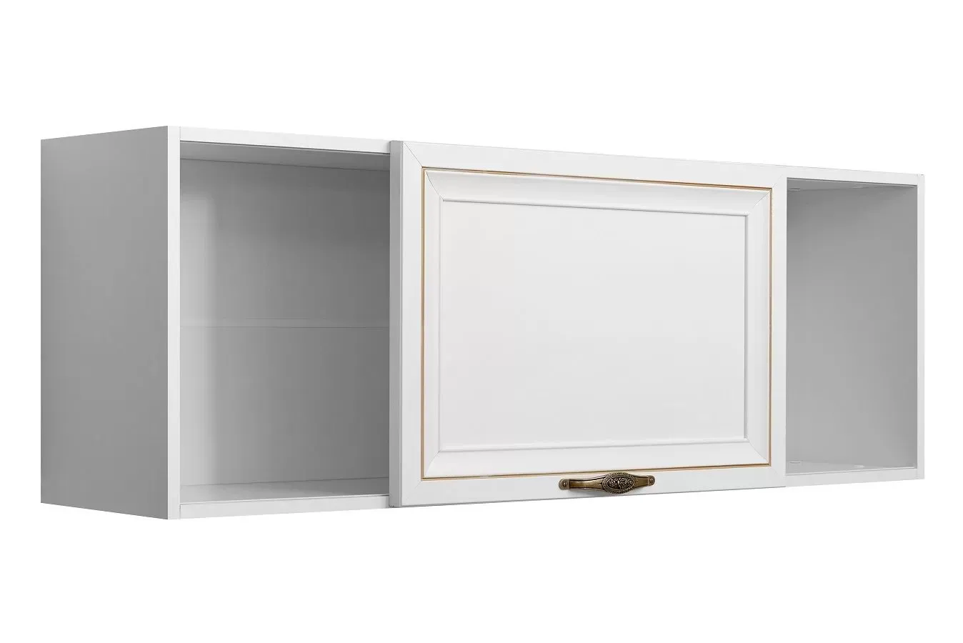 Полка навесная книжная Натали белый глянец