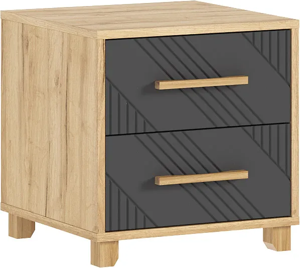 Ирис Тумбы прикроватные (2шт) (Браш Графит, Дуб Крафт)