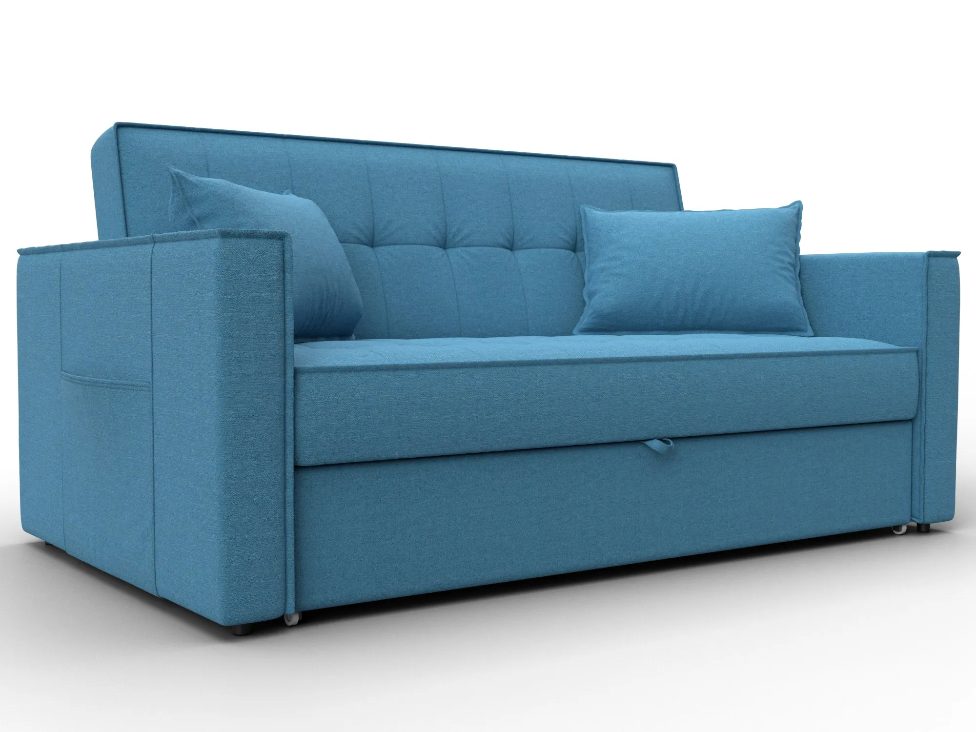 Диван прямой Лига-104 (140) ( Амур 10 голубой )