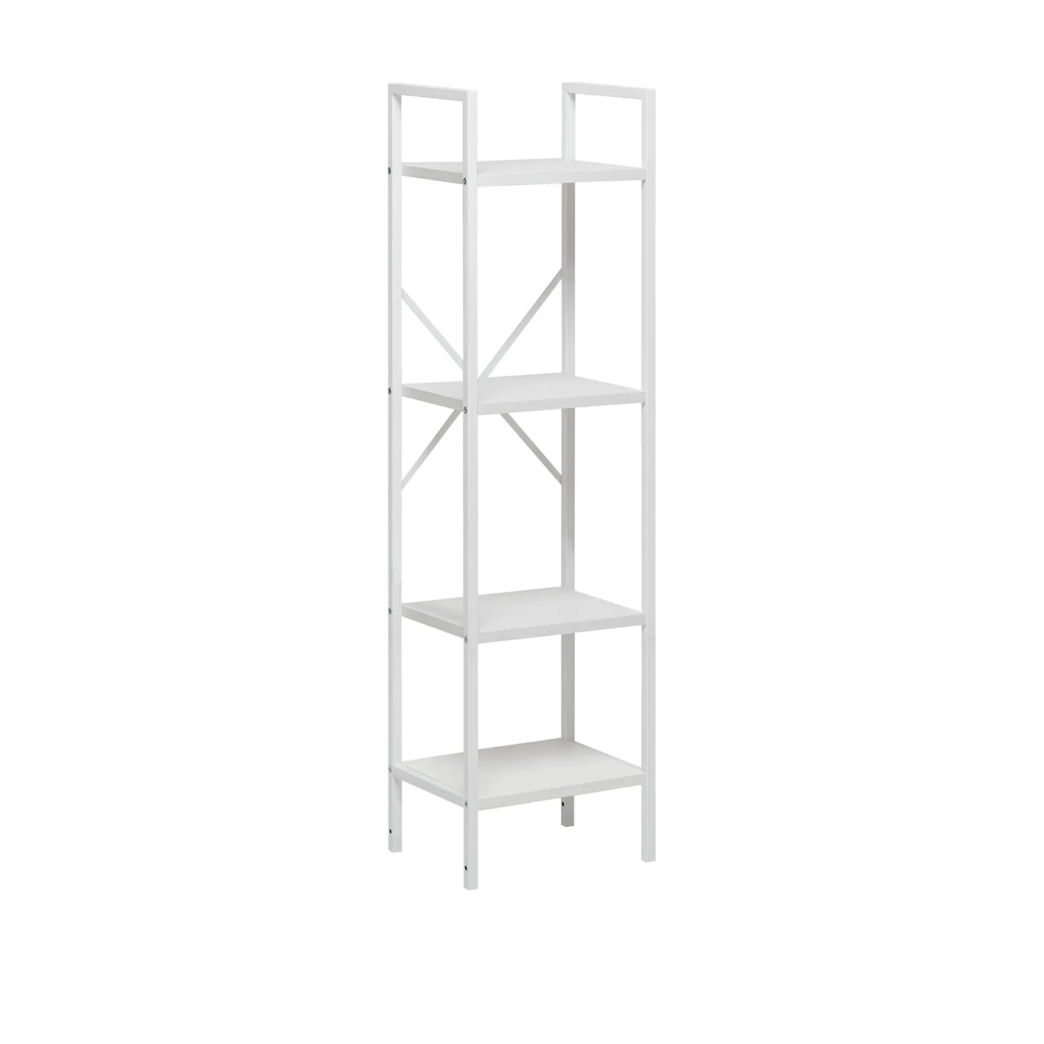 Стеллаж Leset Стилвуд 14 узкий, 4 полки (Белый/Белый)