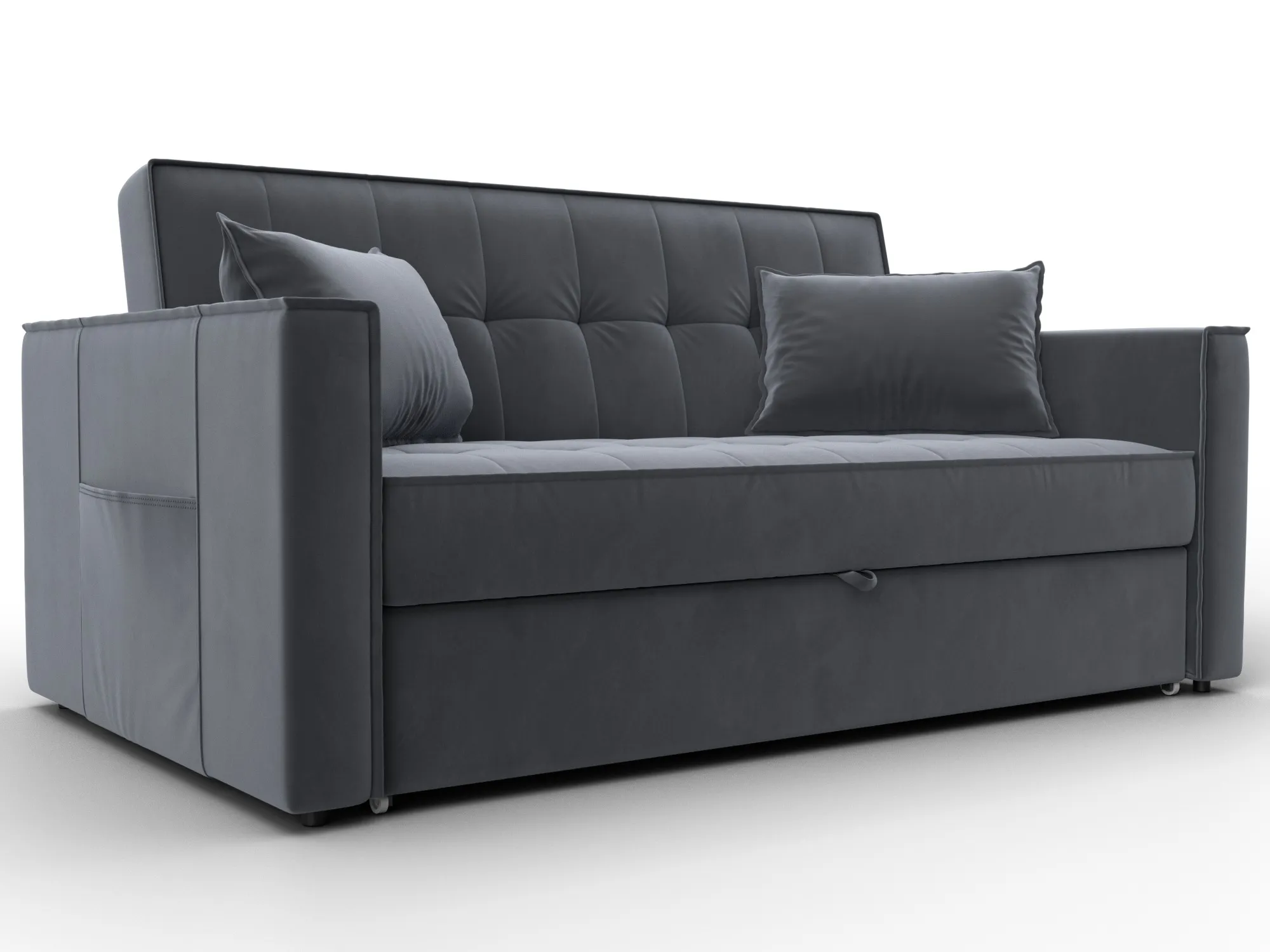 Диван прямой Лига-104 (140) ( SEVEN 17 серый )