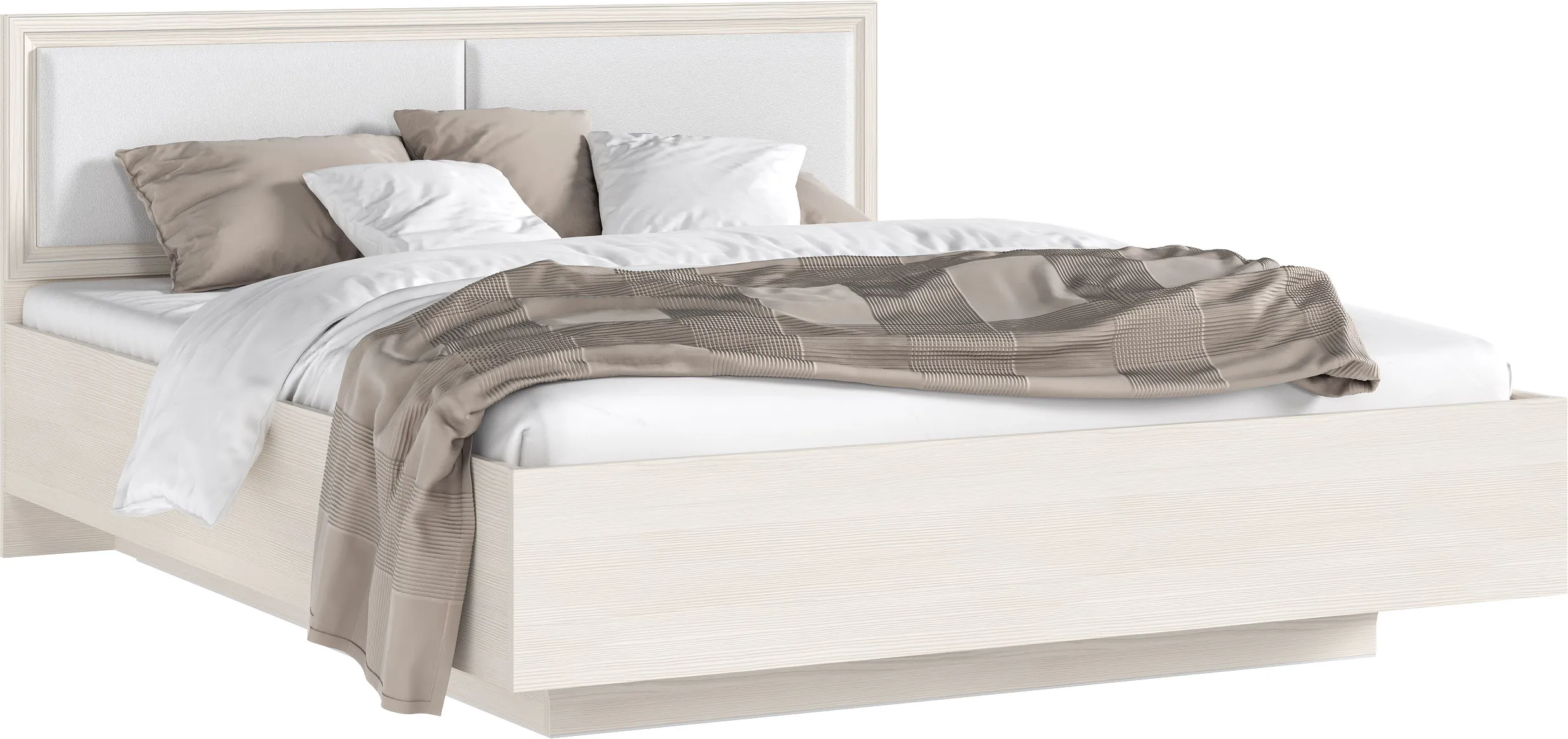 Престиж 2 Кровать парящая 1,6м с ПМ с подсветкой (Сандал светлый, Сандал светлый)