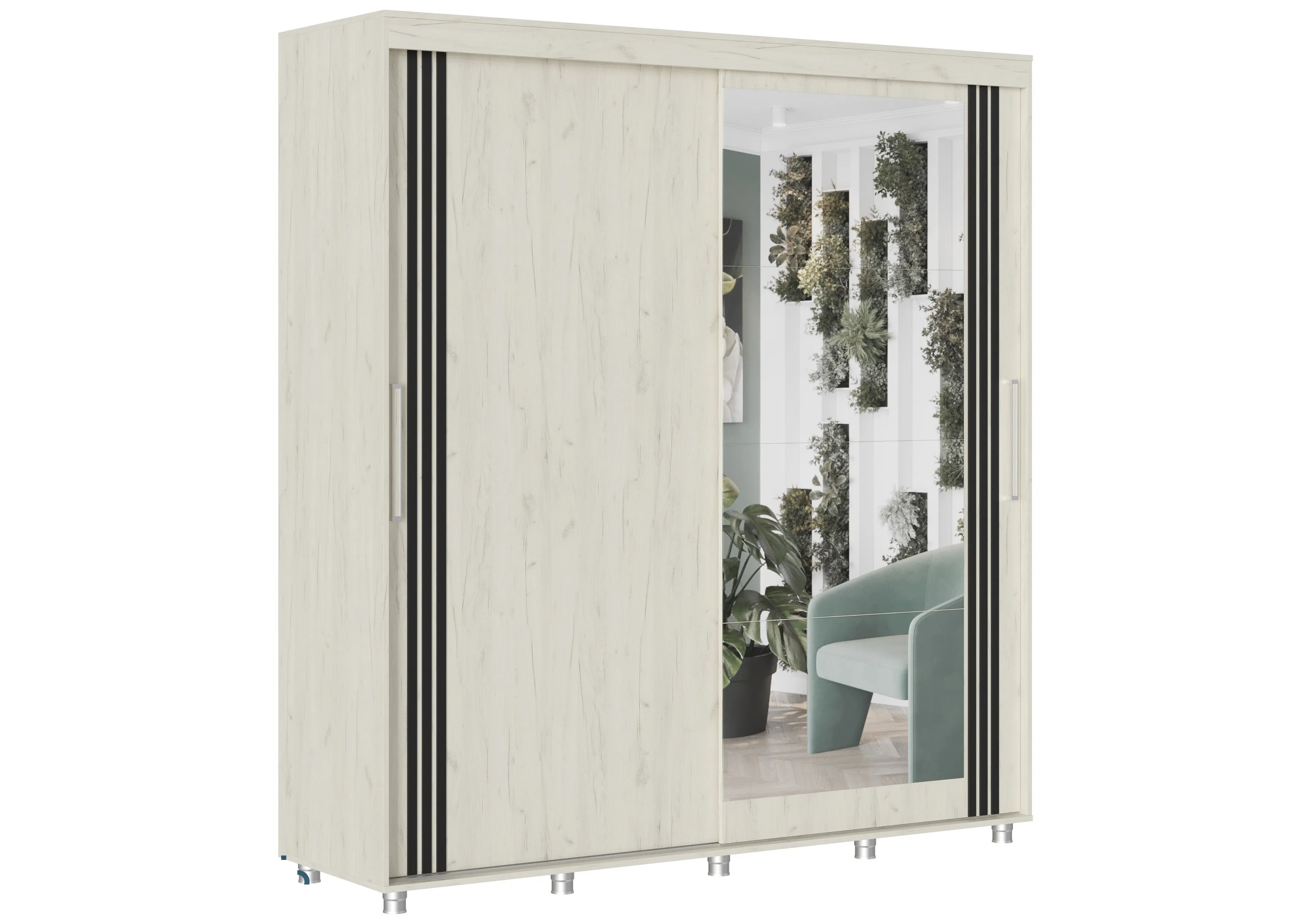 Шкаф-купе Форест 2,0 дуб крафт белый