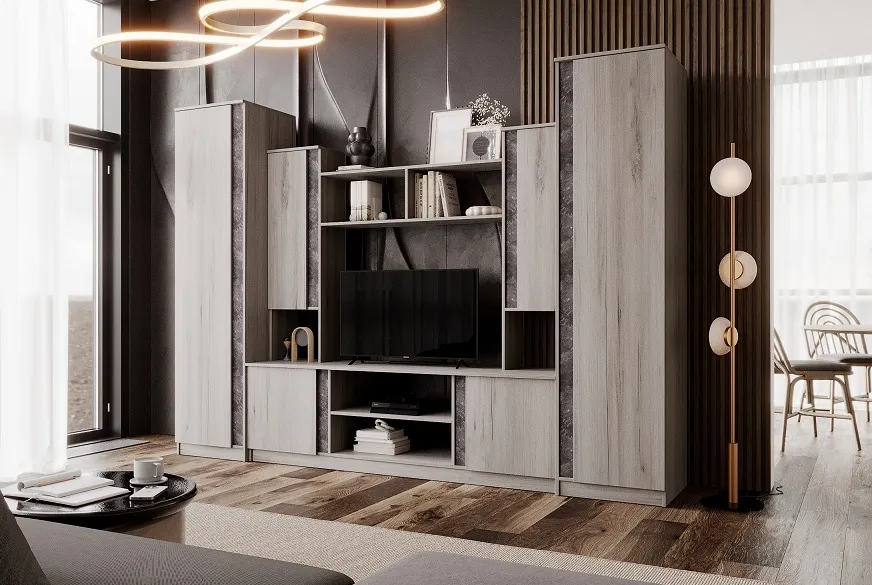 Гостиная Атлантида-5, крафт серый/бетон