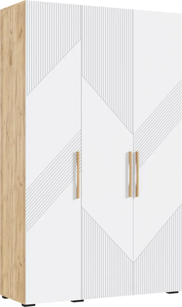 Ирис Шкаф 3-х ств.(1350) (Браш Вайт, Дуб Крафт)