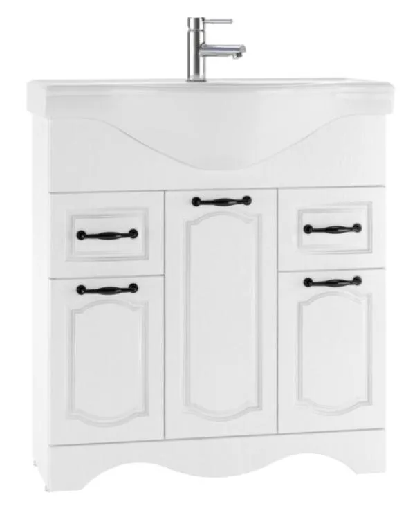 Тумба под умывальник "Классика 80" RICH белое дерево Домино