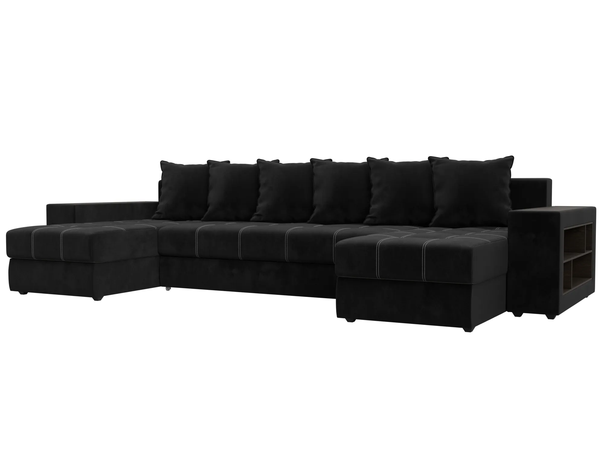 Диван П-образный Дубай полки справа