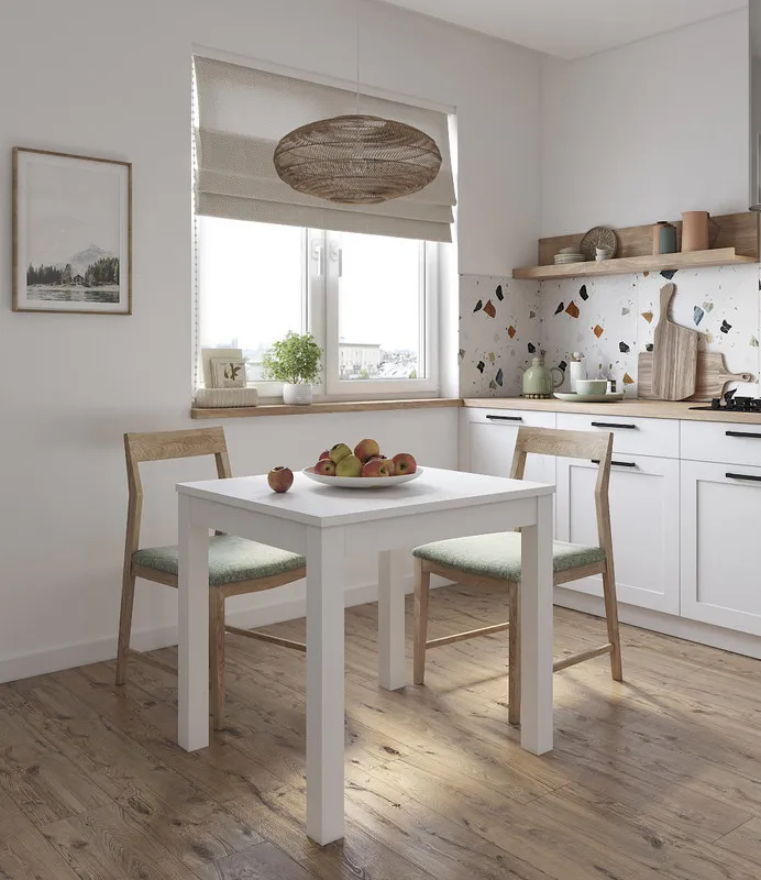 S00517 ВАРДИГ С стол обеденный 80(120)х74х70 шпон ясеня, белый