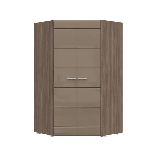 Шкаф угловой 2х ств Симба шимо темный - кофе с молоком