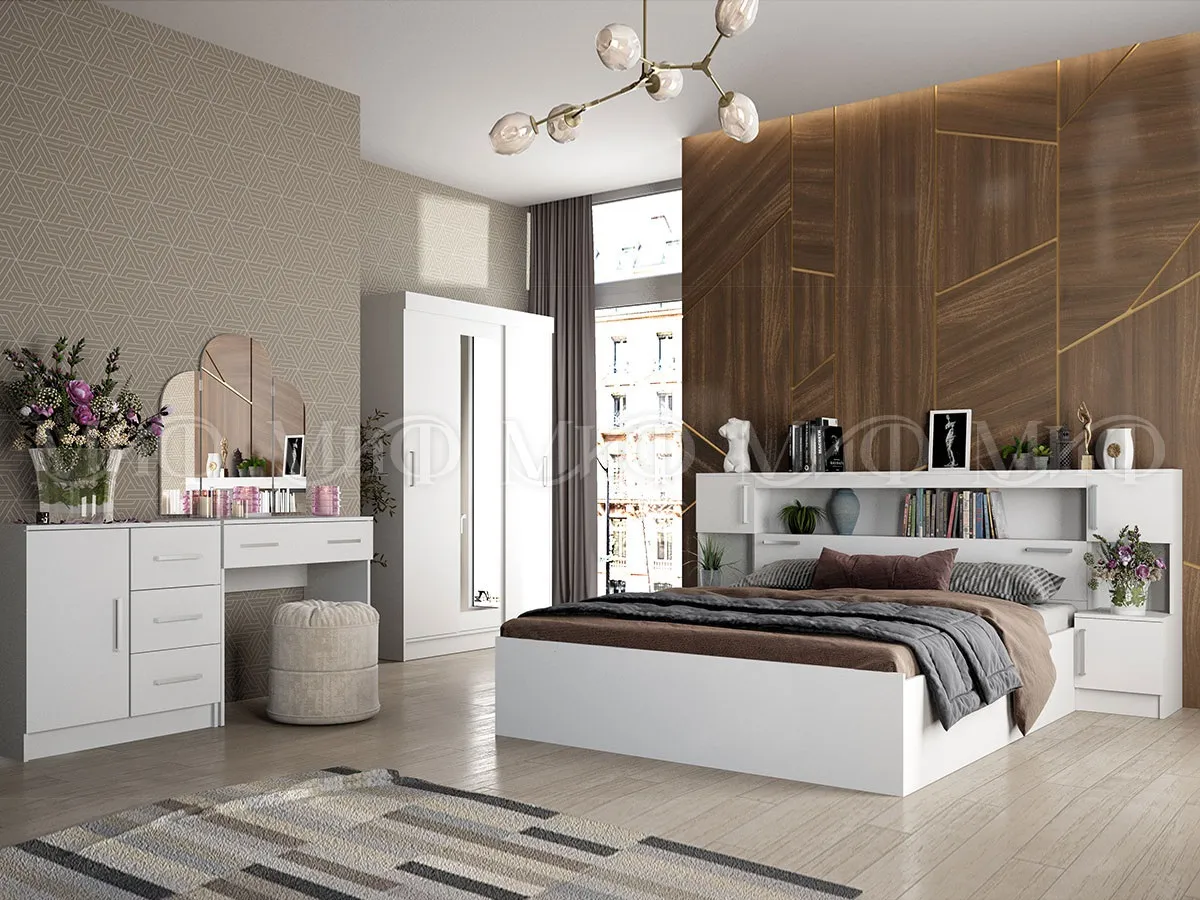 Спальный гарнитур Бася белая