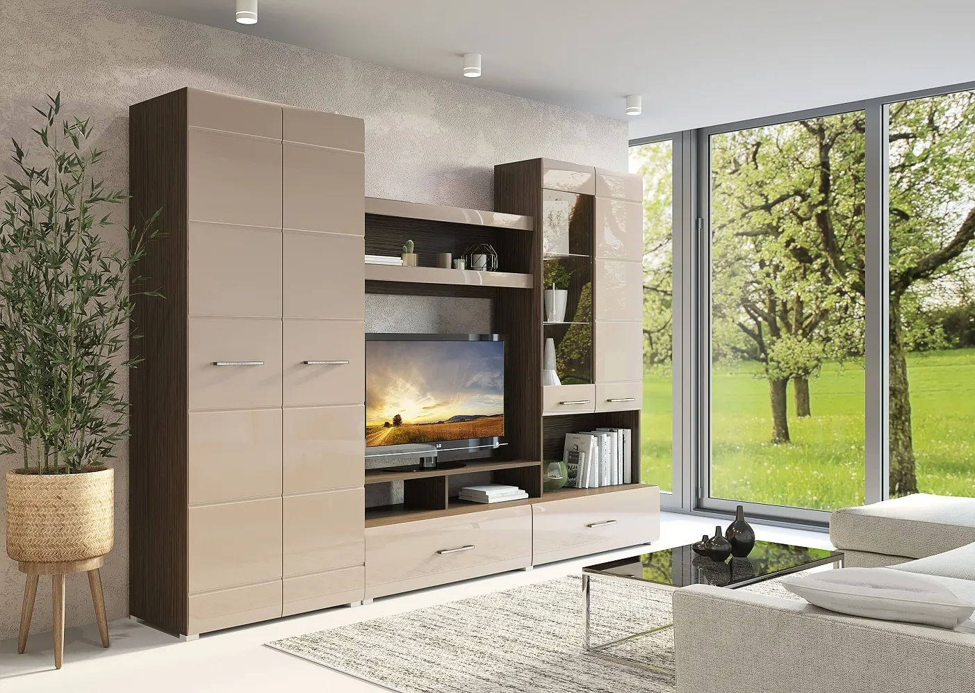 Гостиная Ненси-1 (венге/капучино глянец)