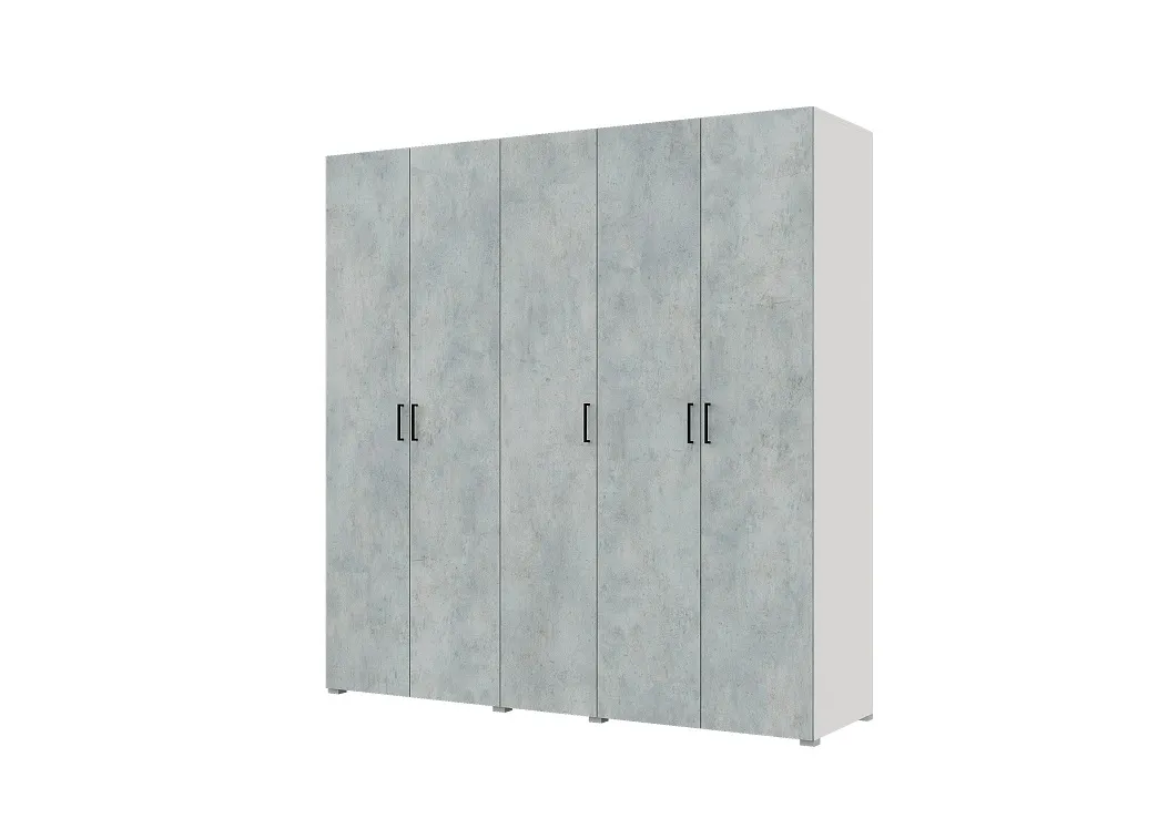 Шкаф Бостон 5-ти створчатый 2000 (белый/бетон)