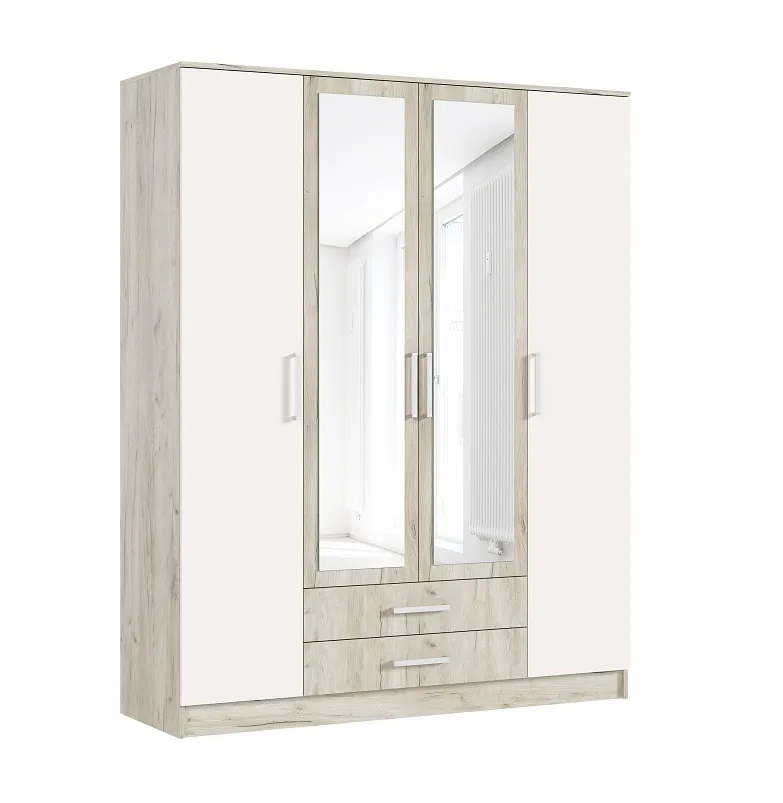 Шкаф Мартина 4-х створчатый (дуб крафт серый/кашемир)