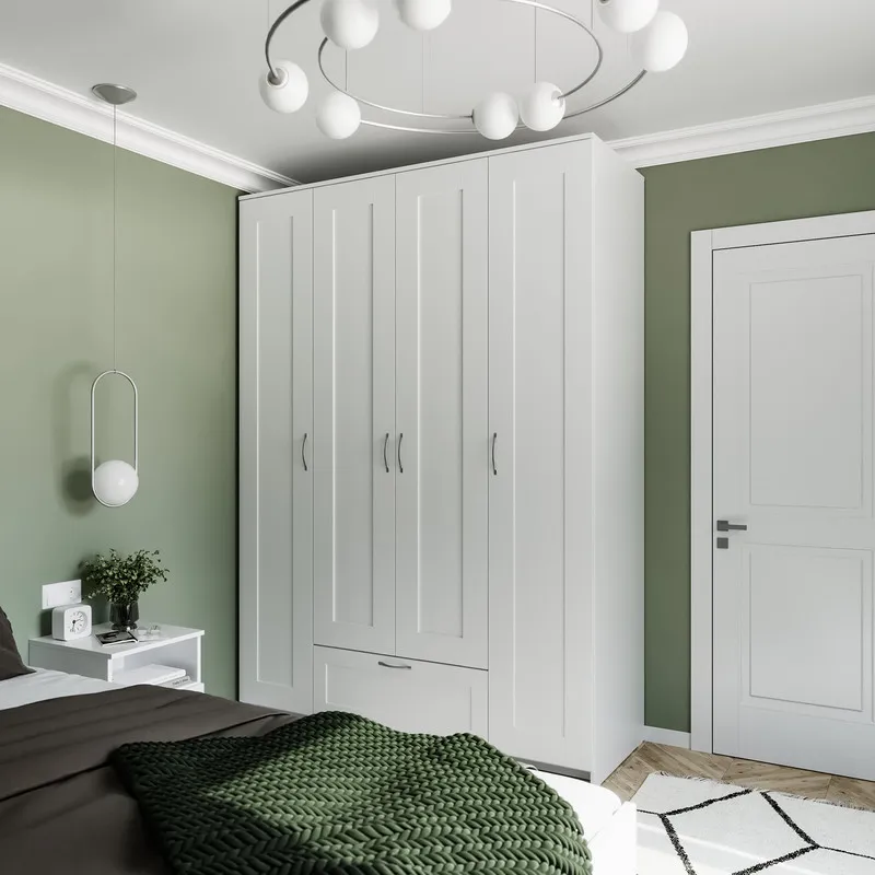 2.02.01.490.1 СИРИУС шкаф 4 двери и 1 ящик 156х59х220 белый RU 2.02.01.490.1 СИРИУС шкаф 4 двери и 1 ящик 156х59х220 белый RU