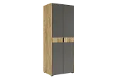 Шкаф двухдверный Адам  дуб крафт золотой/графит