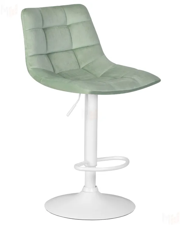 Стул барный DOBRIN TAILOR WHITE (пудрово-мятный велюр (MJ9-87))